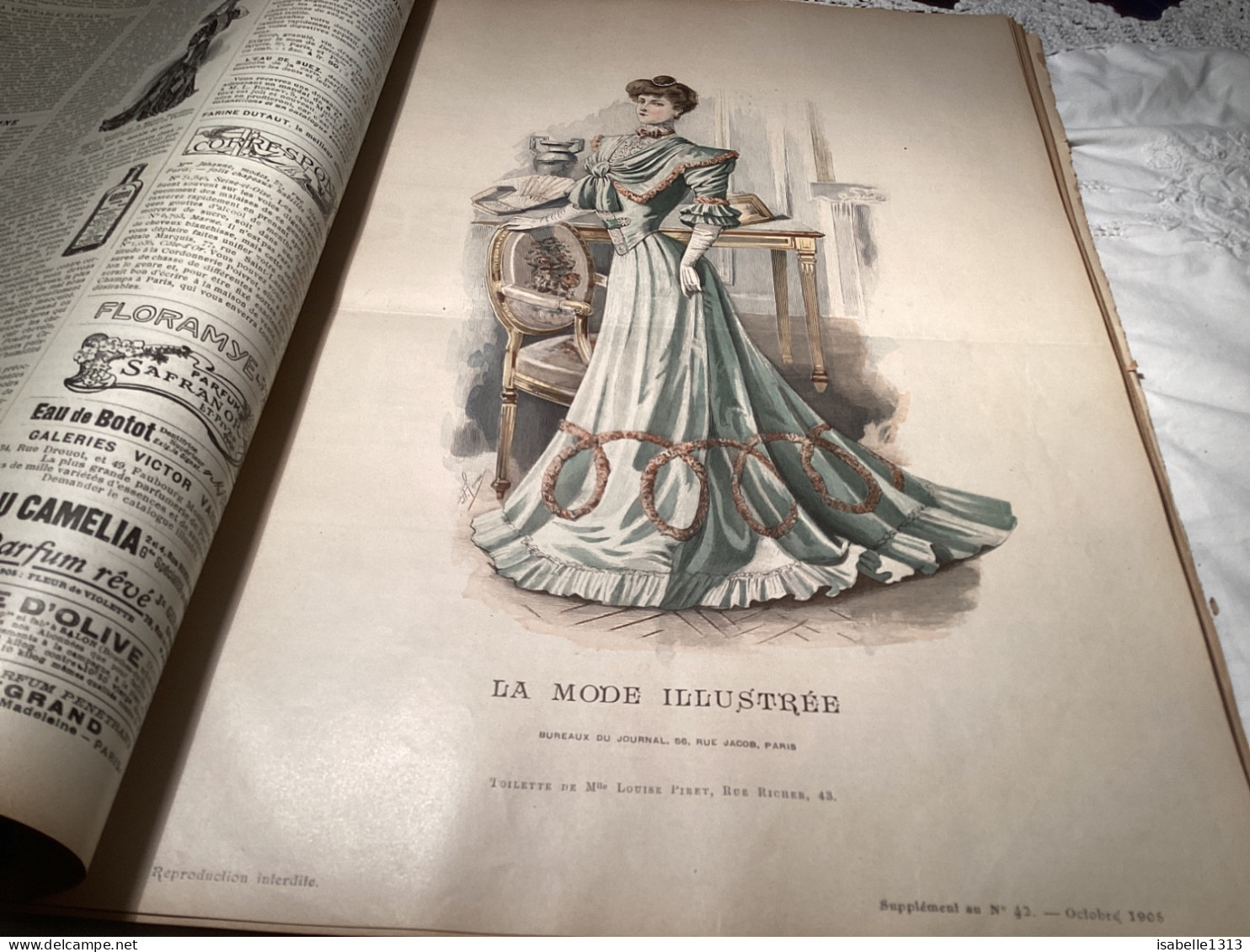 Journal De Famille La Mode Illustrée 1905 Avec Joli Gravure à L’intérieur  Publicité, Numéro 42 - Mode