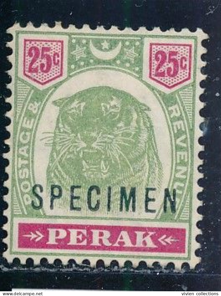 Malaisie Perak Colonie Britannique N° 25 Surchargé SPECIMEN - Perak