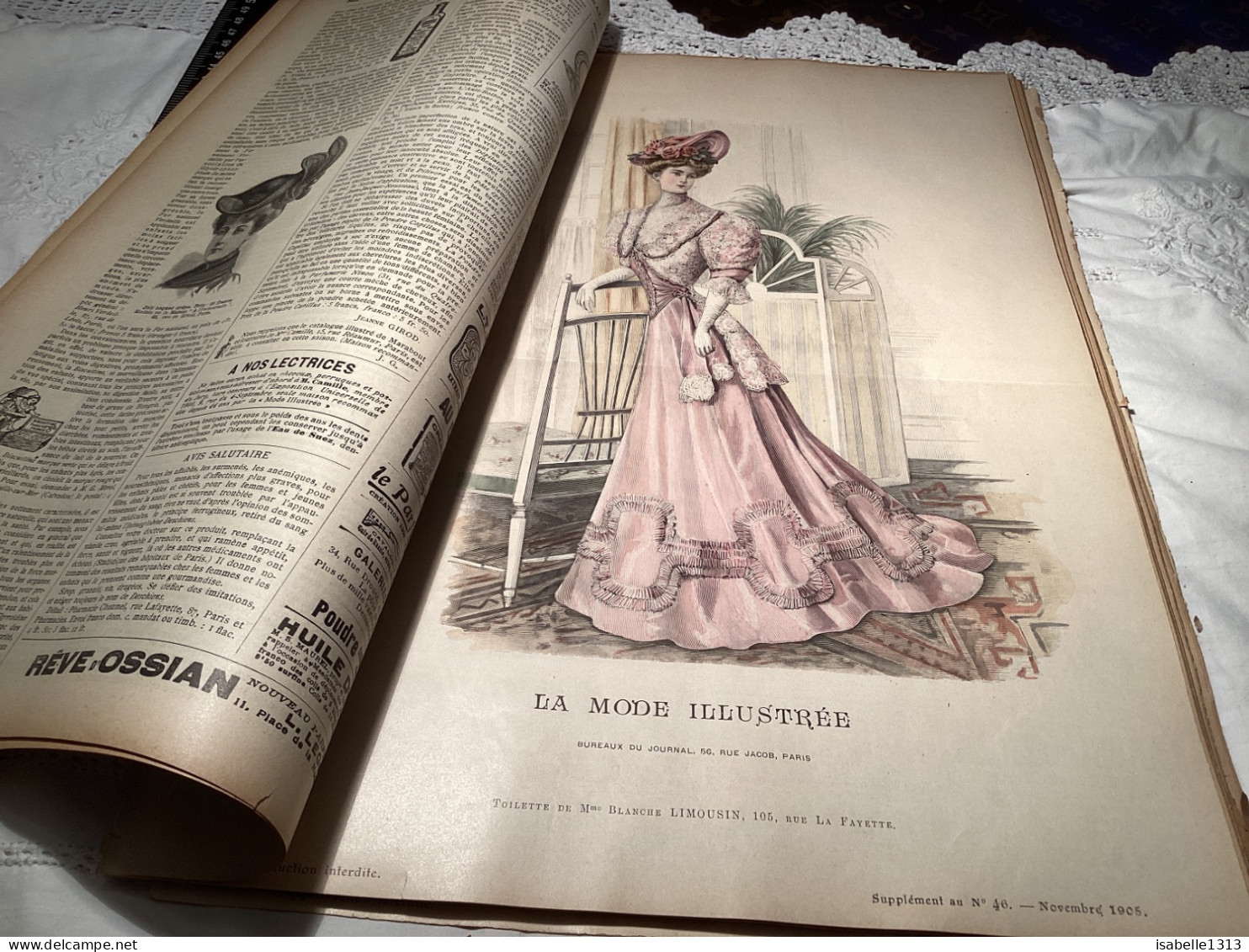 Journal De Famille La Mode Illustrée 1905 Avec Joli Gravure à L’intérieur  Publicité, Numéro 46 - Fashion