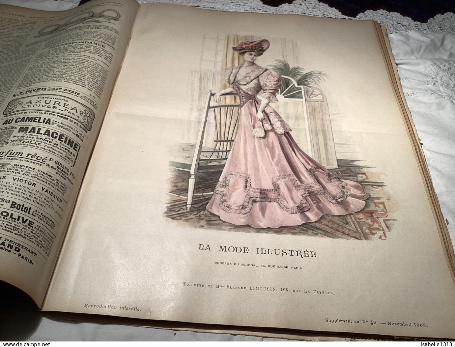 Journal De Famille La Mode Illustrée 1905 Avec Joli Gravure à L’intérieur  Publicité, Numéro 46 - Fashion