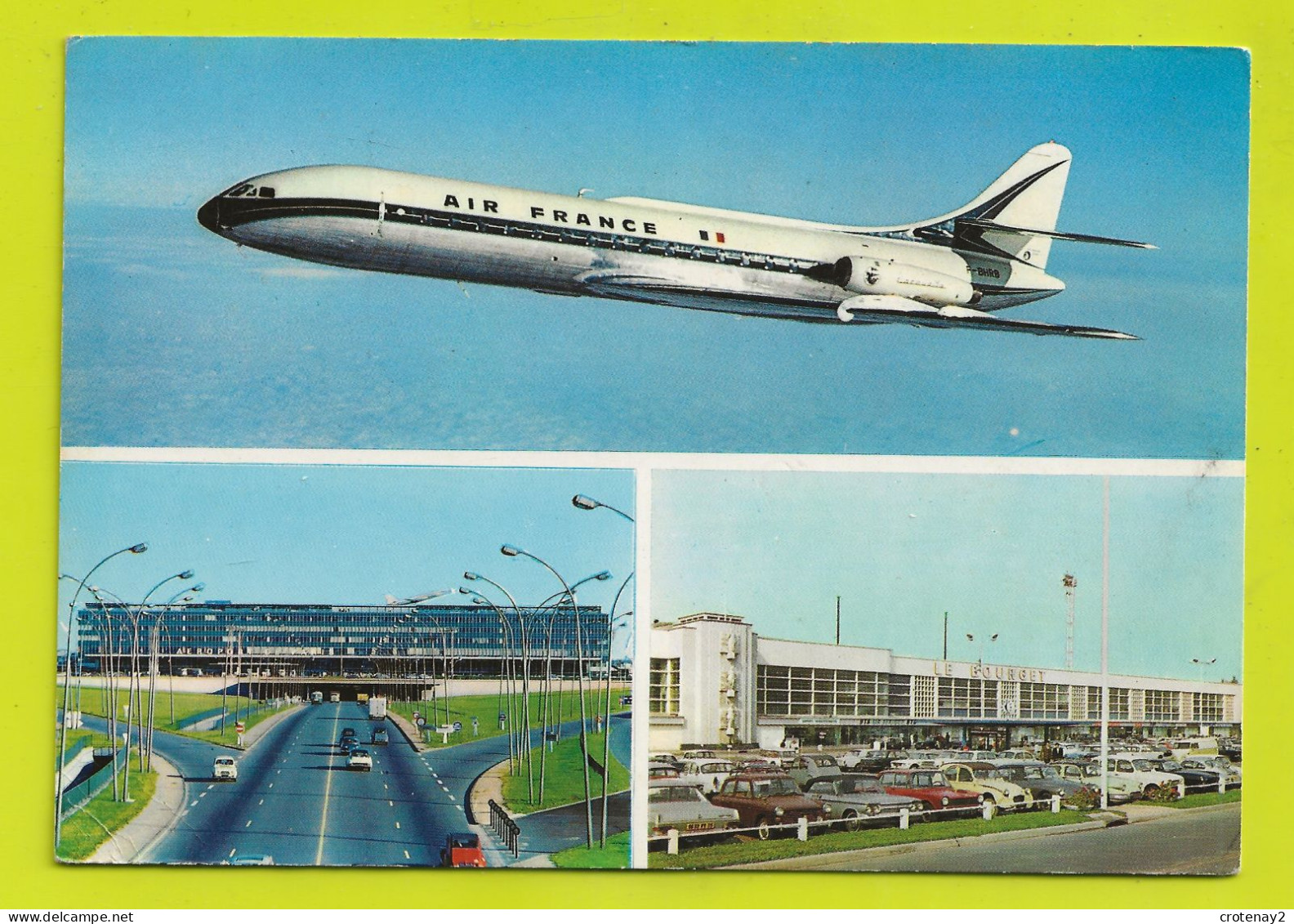 Aéroport PARIS ORLY Et Le BOURGET En 1965 Avion Air France Caravelle VOIR ZOOM Porsche Citroën 2CV DS Renault 4L - Aéroports De Paris