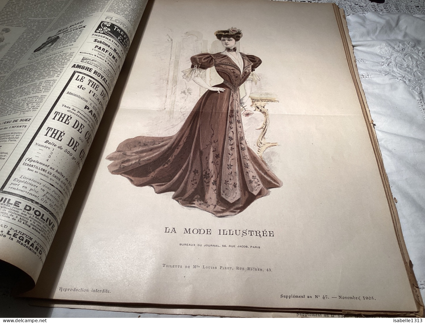 Journal De Famille La Mode Illustrée 1905 Avec Joli Gravure à L’intérieur  Publicité, Numéro 47 - Mode