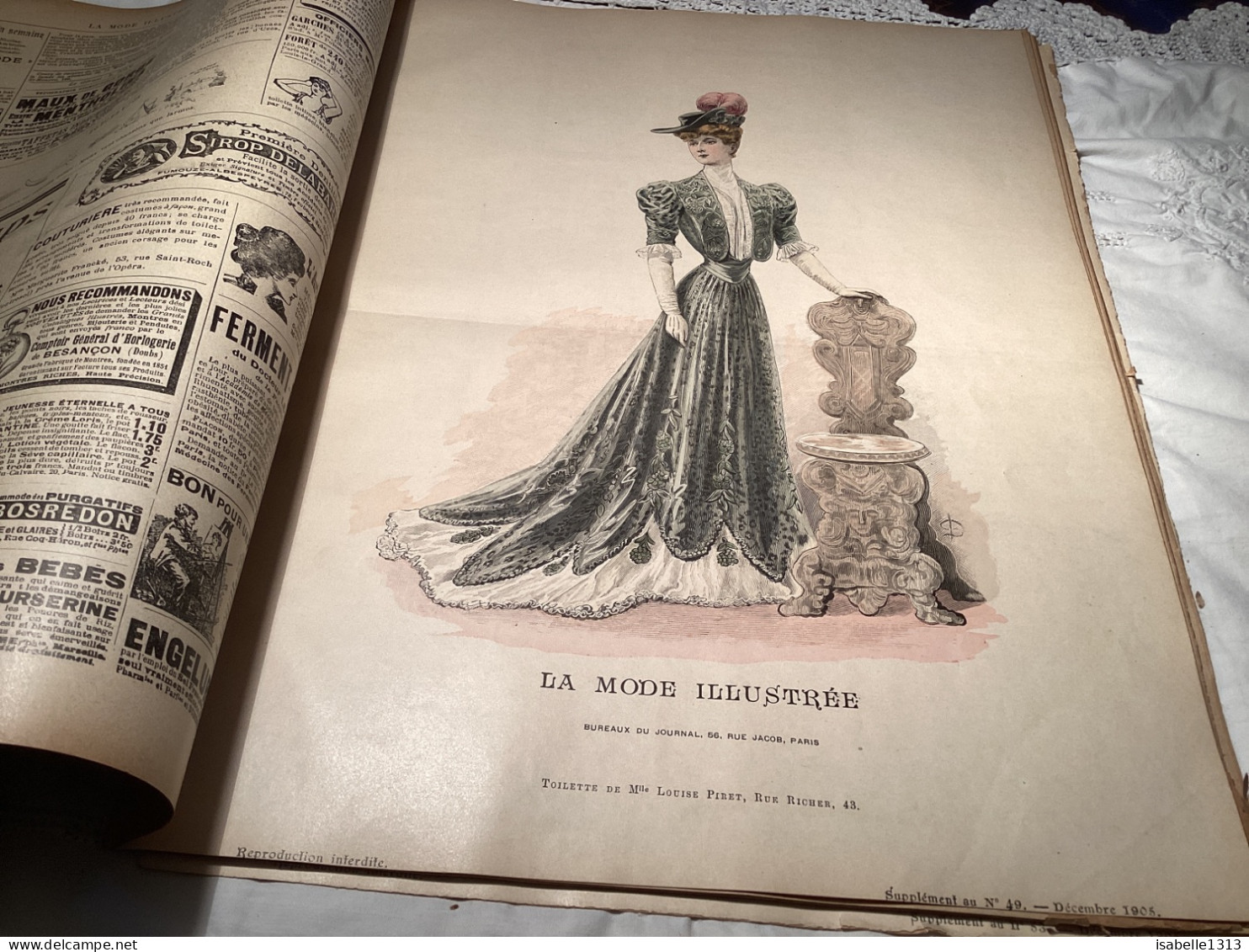 Journal De Famille La Mode Illustrée 1905 Avec Joli Gravure à L’intérieur  Publicité, Numéro 49 La Cueillette Des Olives - Fashion