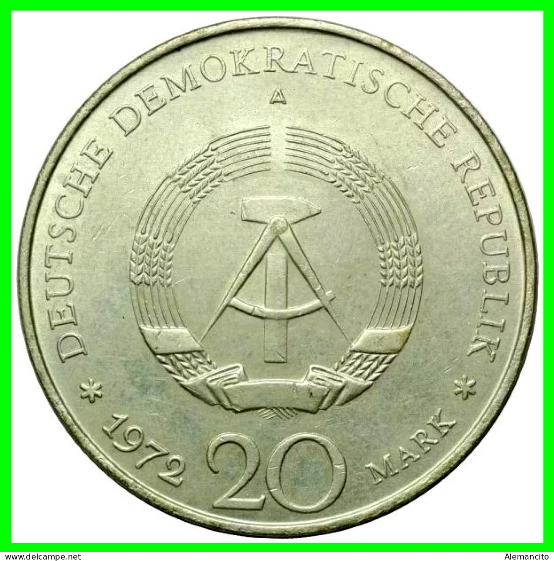 GERMANY DDR-REPUBLICA DEMOCRATICA DE ALEMANIA AÑO 1972  MONEDA DE 20.00-DM KM-42 ( WILHELM PIECK, PRESIDENT OF GDR ) - 20 Mark