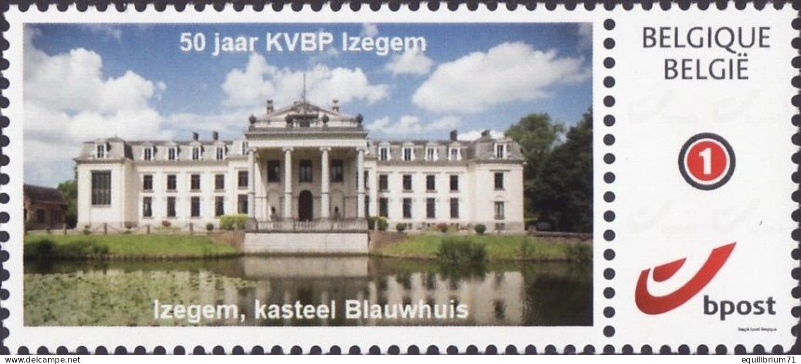 DUOSTAMP/MYSTAMP** - Château / Kasteel / Schloss / Castle - Blauwhuis - KVBP - 50 Ans/jaar - Iseghem / Izegem - Hotel- & Gaststättengewerbe