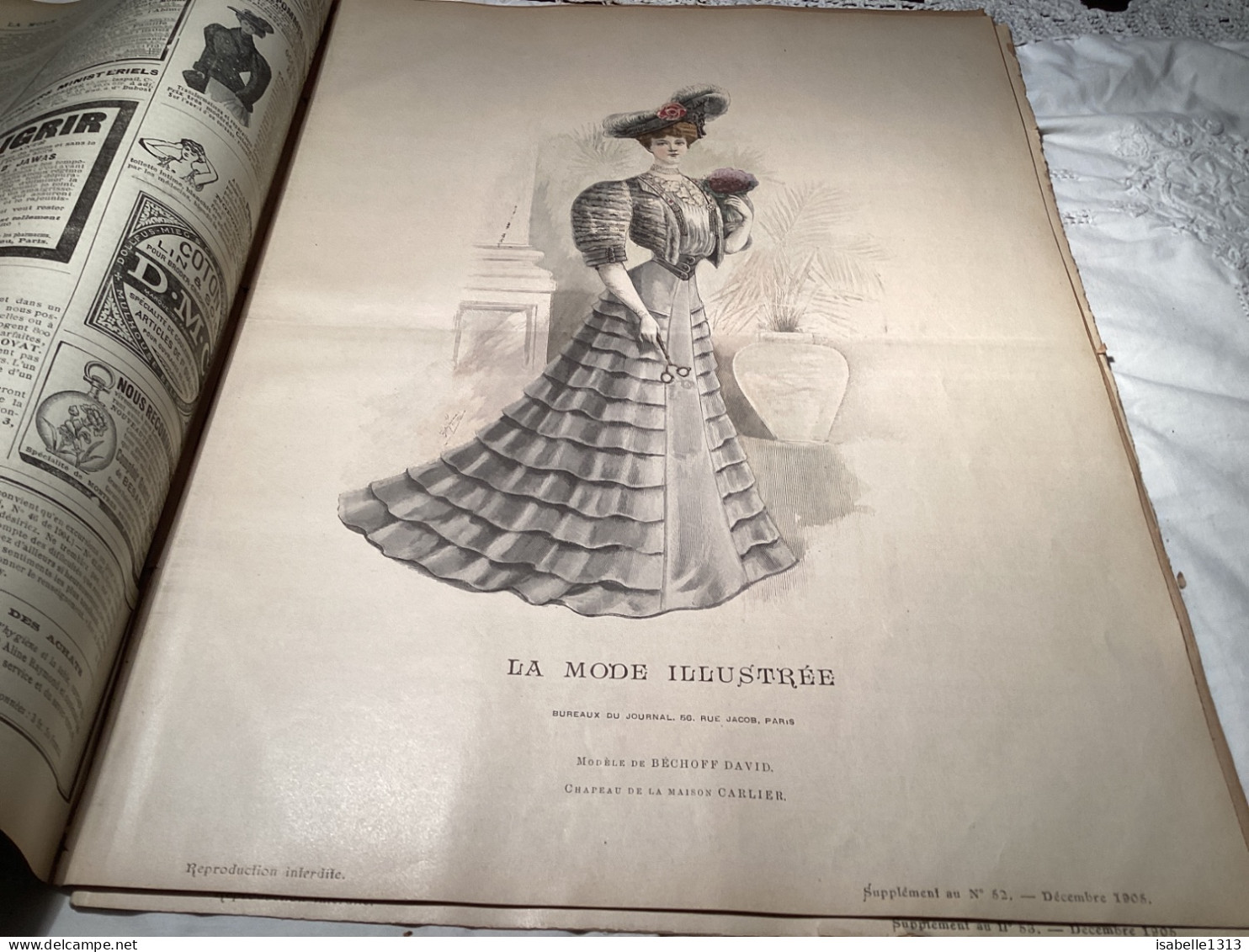 Journal De Famille La Mode Illustrée 1905 Avec Joli Gravure à L’intérieur  Publicité, Numéro 51 Chocolat De Royat Auverg - Mode