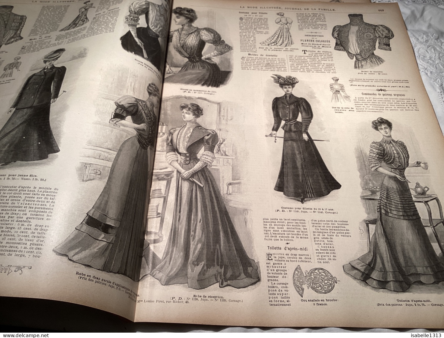 Journal De Famille La Mode Illustrée 1905 Avec Joli Gravure à L’intérieur  Publicité, Numéro 52 - Mode