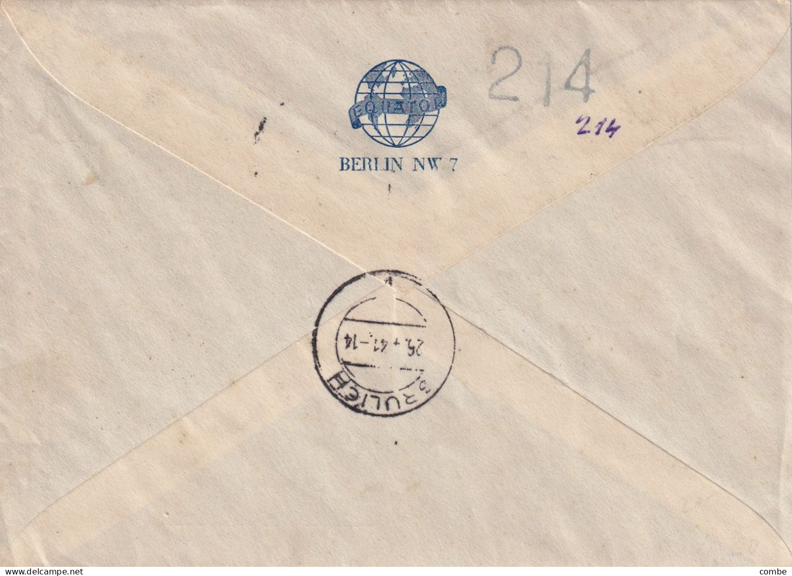 LETTRE. LUXEMBOURG. 24 4 41. RECOMMANDE LUXEMBURG POUR GRULICH - 1940-1944 German Occupation