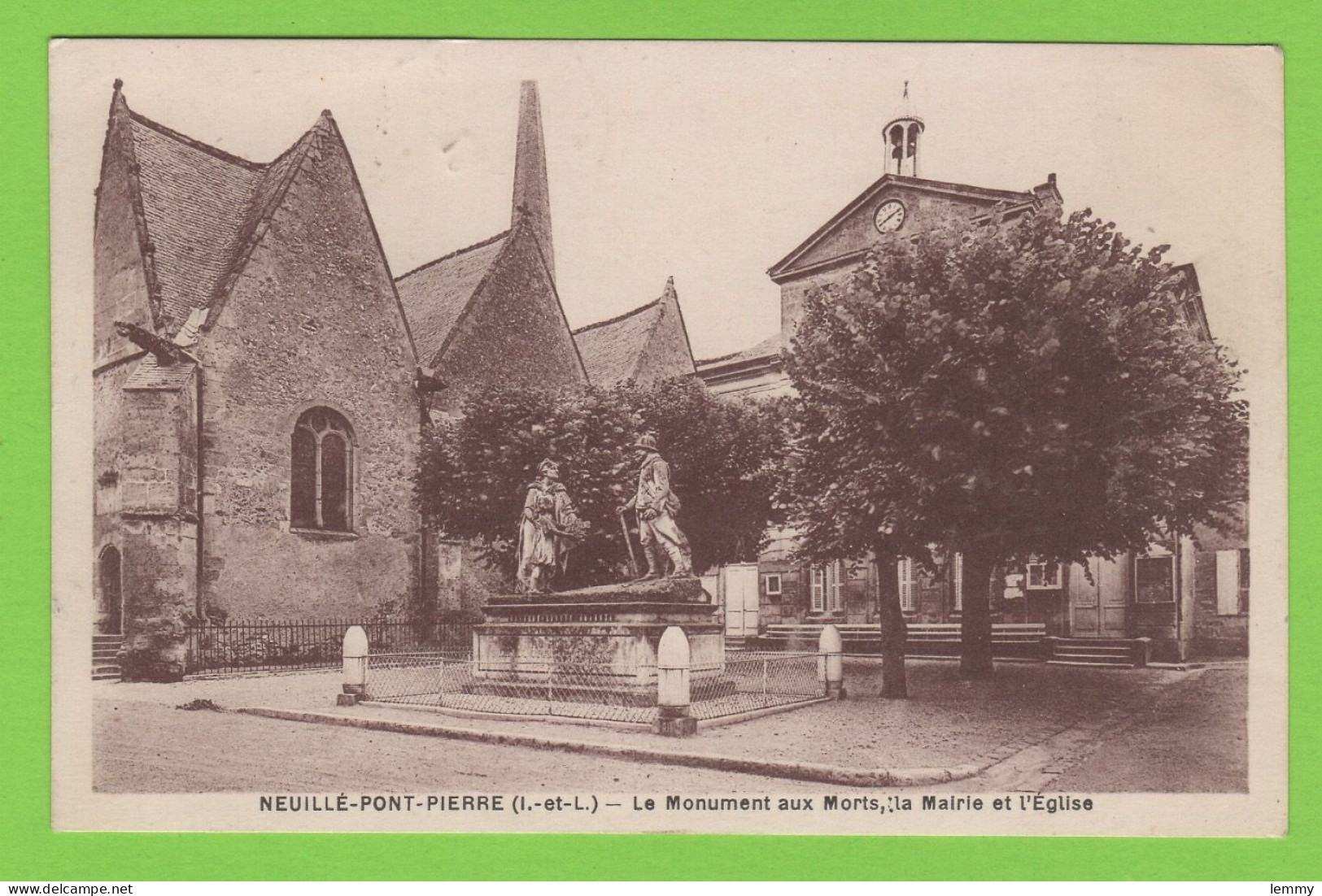 37 - NEUILLÉ-PONT-PIERRE - LE MONUMENT AUX MORTS - MAIRIE - ÉGLISE - Neuillé-Pont-Pierre