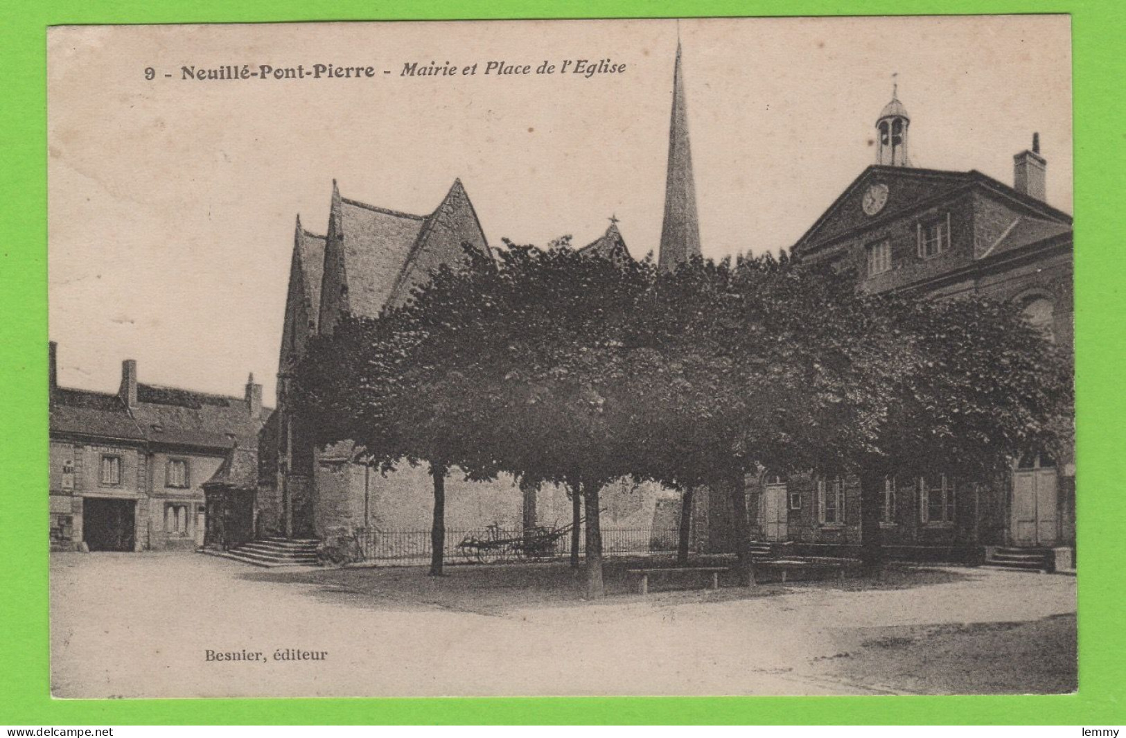 37 - NEUILLÉ-PONT-PIERRE - MAIRIE - PLACE DE L'ÉGLISE - 1918 - Neuillé-Pont-Pierre