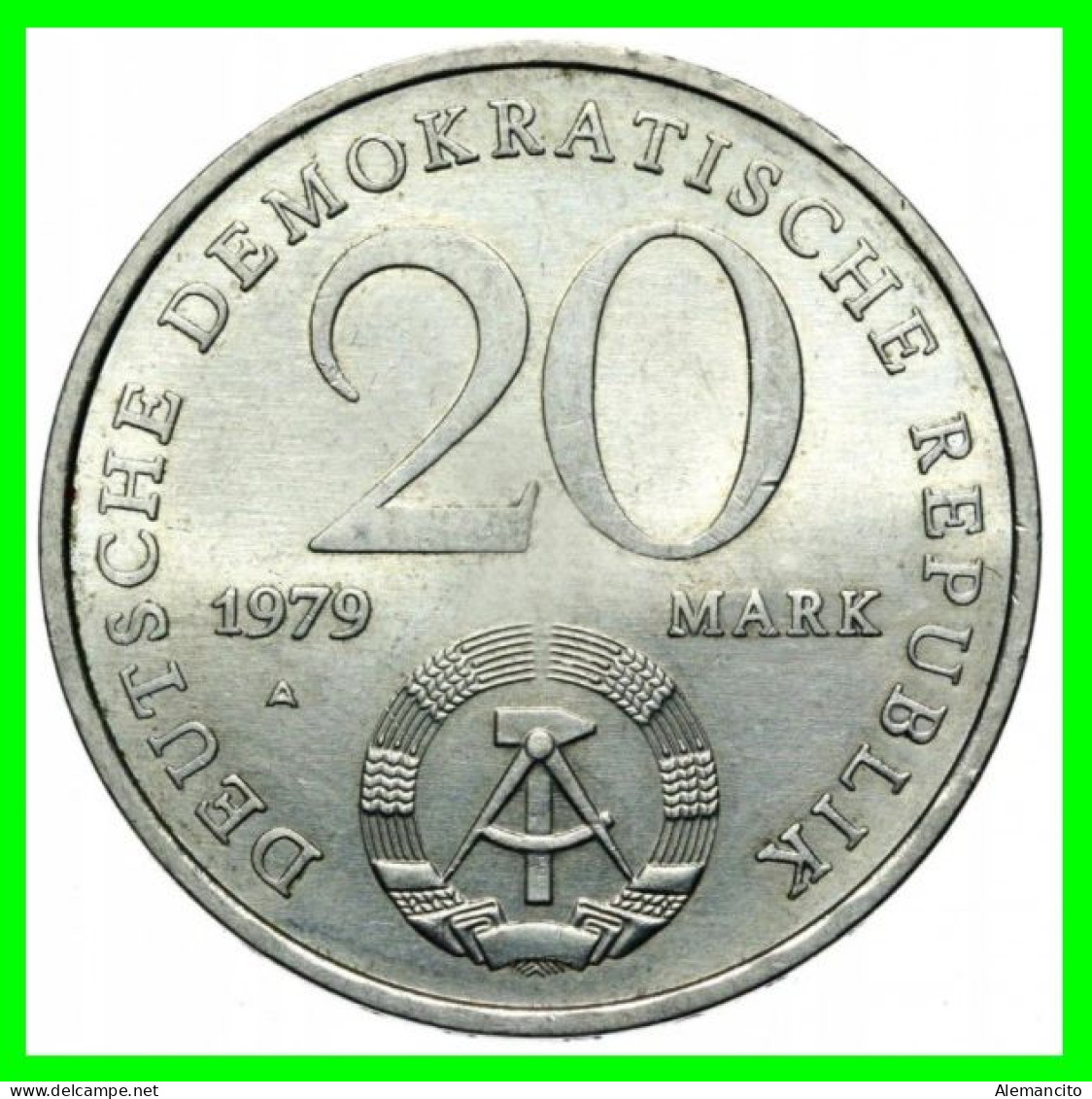 GERMANY DDR-REPUBLICA DEMOCRATICA DE ALEMANIA AÑO 1979  MONEDA DE 20.00-DM KM-75 ( 30TH ANNIVERSARY – EAST GERMAN REGIME - 20 Marcos