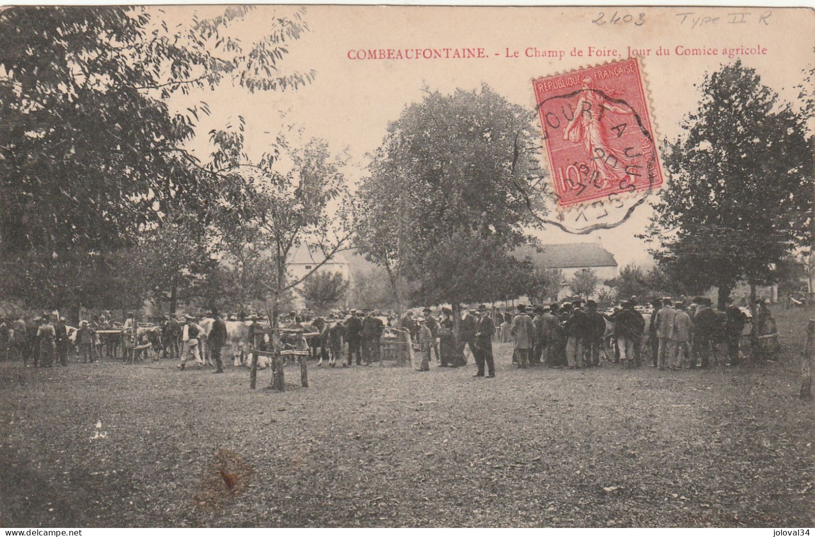 Haute Saône COMBEAUFONTAINE - Le Champ De Foire Jour Du Comice Agricole - Animée Cachet Ambulant Lavoncourt Jussey - Combeaufontaine