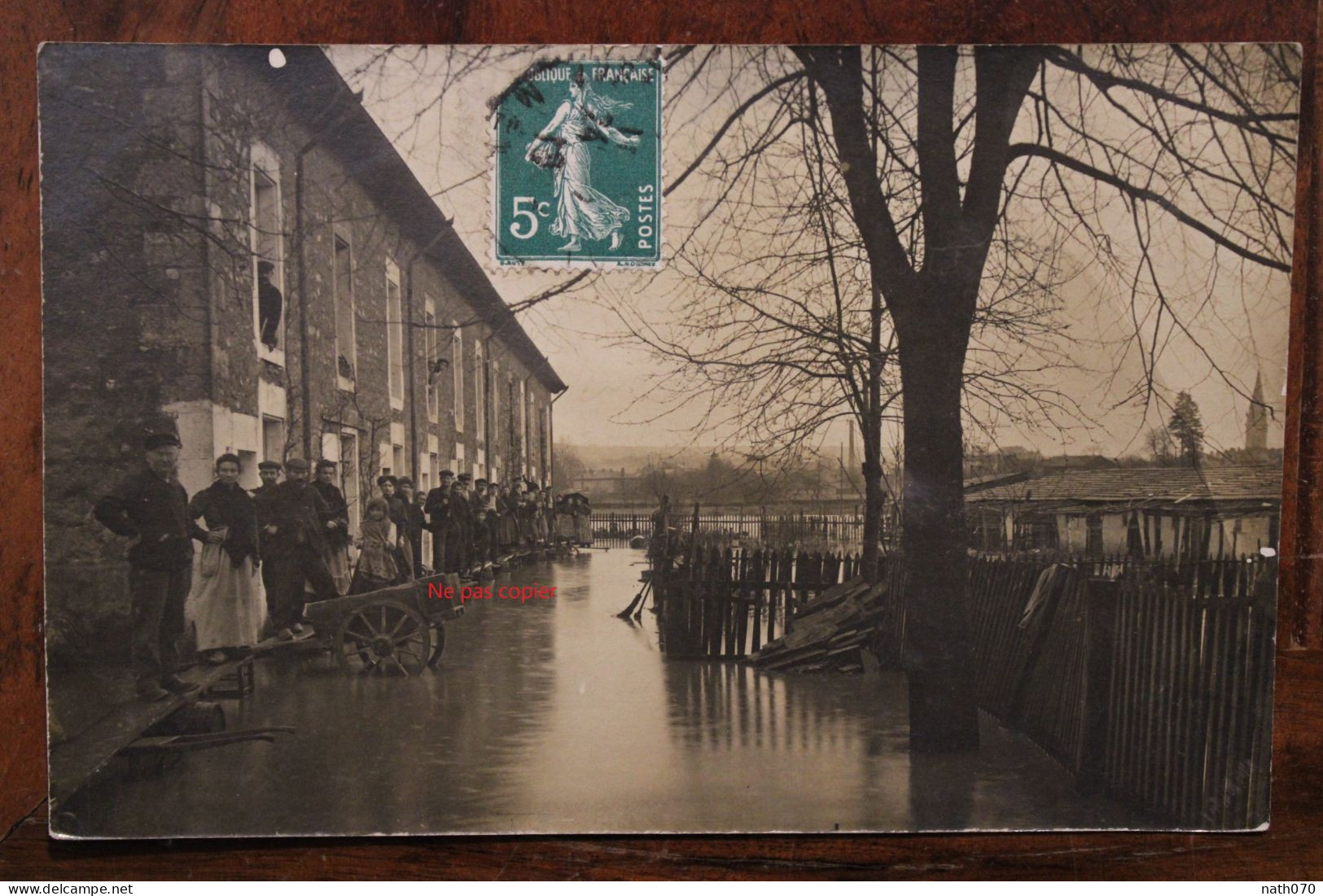 Carte Photo 1910's Inondations Ligny En Barrois Usine Des Battants Tirage Vintage Print Animée - Ligny En Barrois