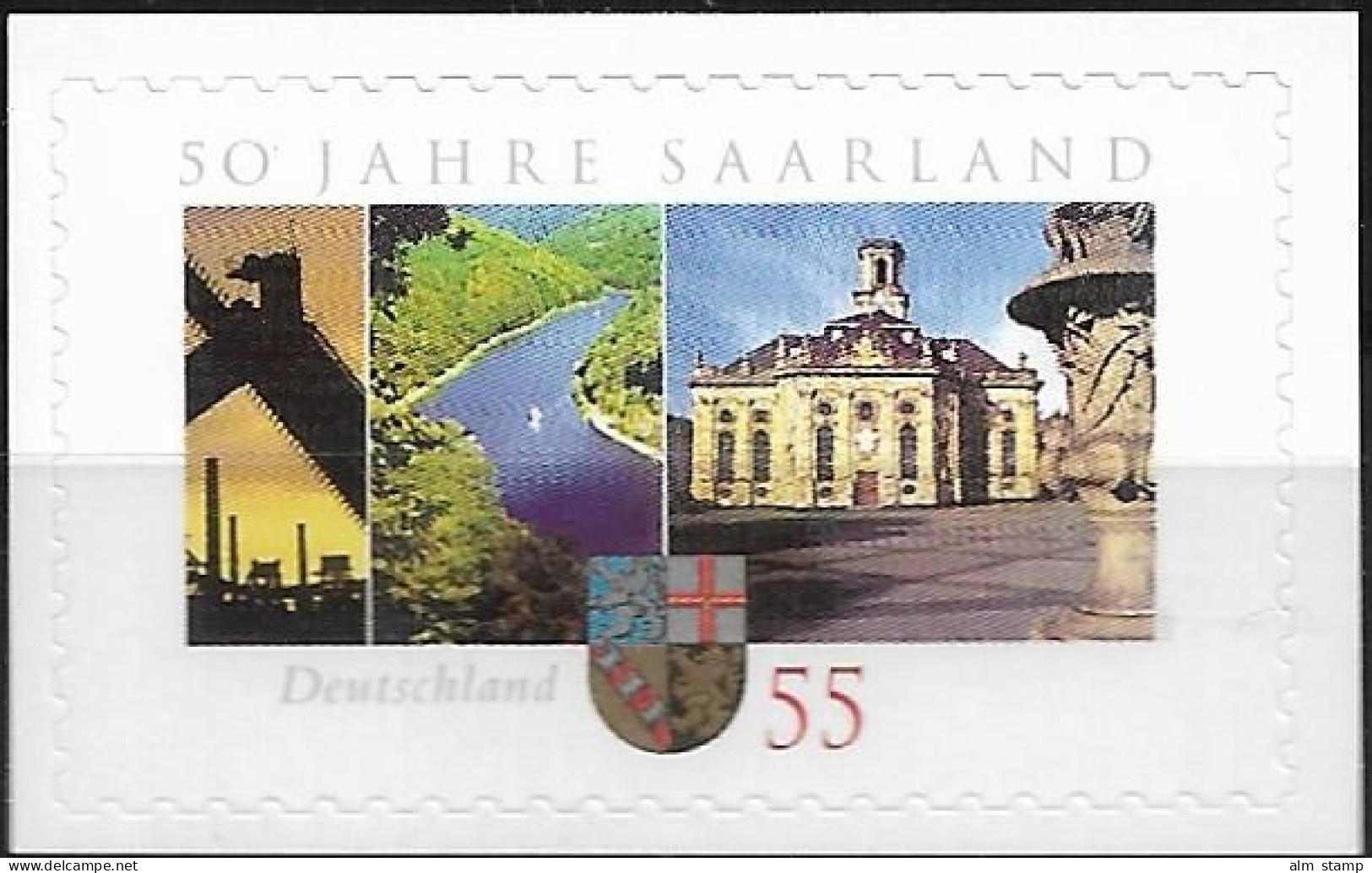 2007 Deutschland  Germany  Mi. 2595 **MNH  Folienstamp   50 Jahre Bundesland Saarland. - Ungebraucht