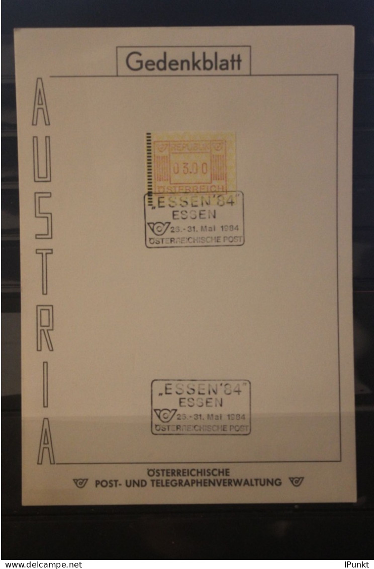 Österreich 1984; ESSEN '84; ATM; Gedenkblatt Der Post - Automatenmarken [ATM]