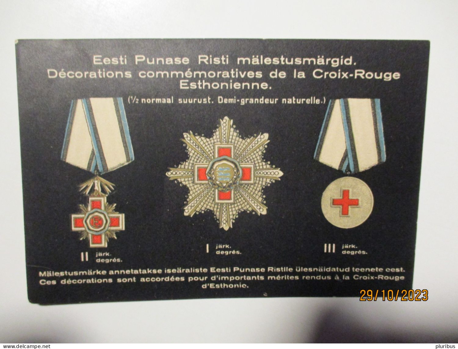 ESTONIA RED CROSS ORDERS AND MEDALS AWARDS  , 13-1 - Estonie