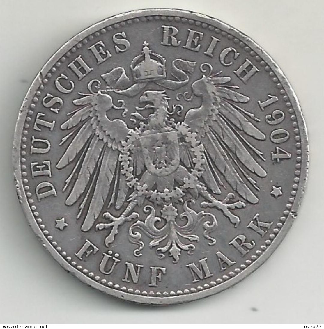 ALLEMAGNE - BAVIÈRE - 5 Marks - 1904 D - Argent - TB/TTB - 2, 3 & 5 Mark Argent