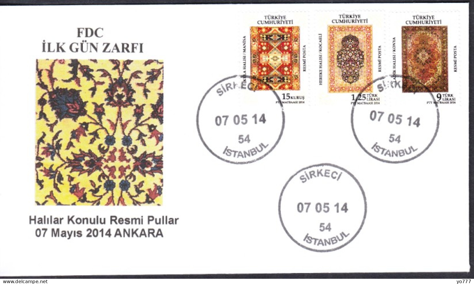R-109 TURKIYE 2014 OFFICIAL POSTAGE STAMPS F.D.C. - Lettres & Documents
