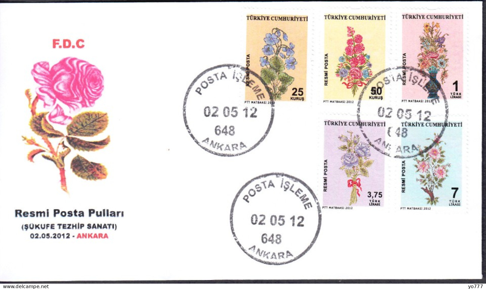 R-111 TURKIYE 2012 OFFICIAL POSTAGE STAMPS F.D.C. - Storia Postale