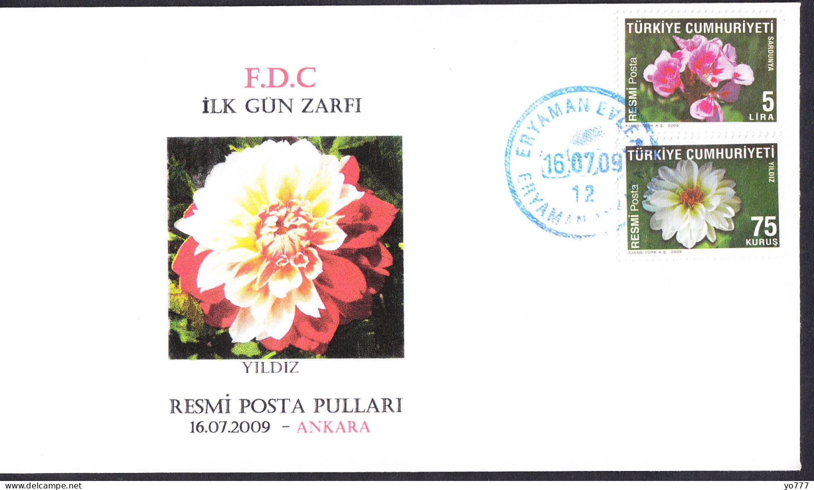 R-117 TURKIYE 2009 OFFICIAL POSTAGE STAMPS F.D.C. - Briefe U. Dokumente