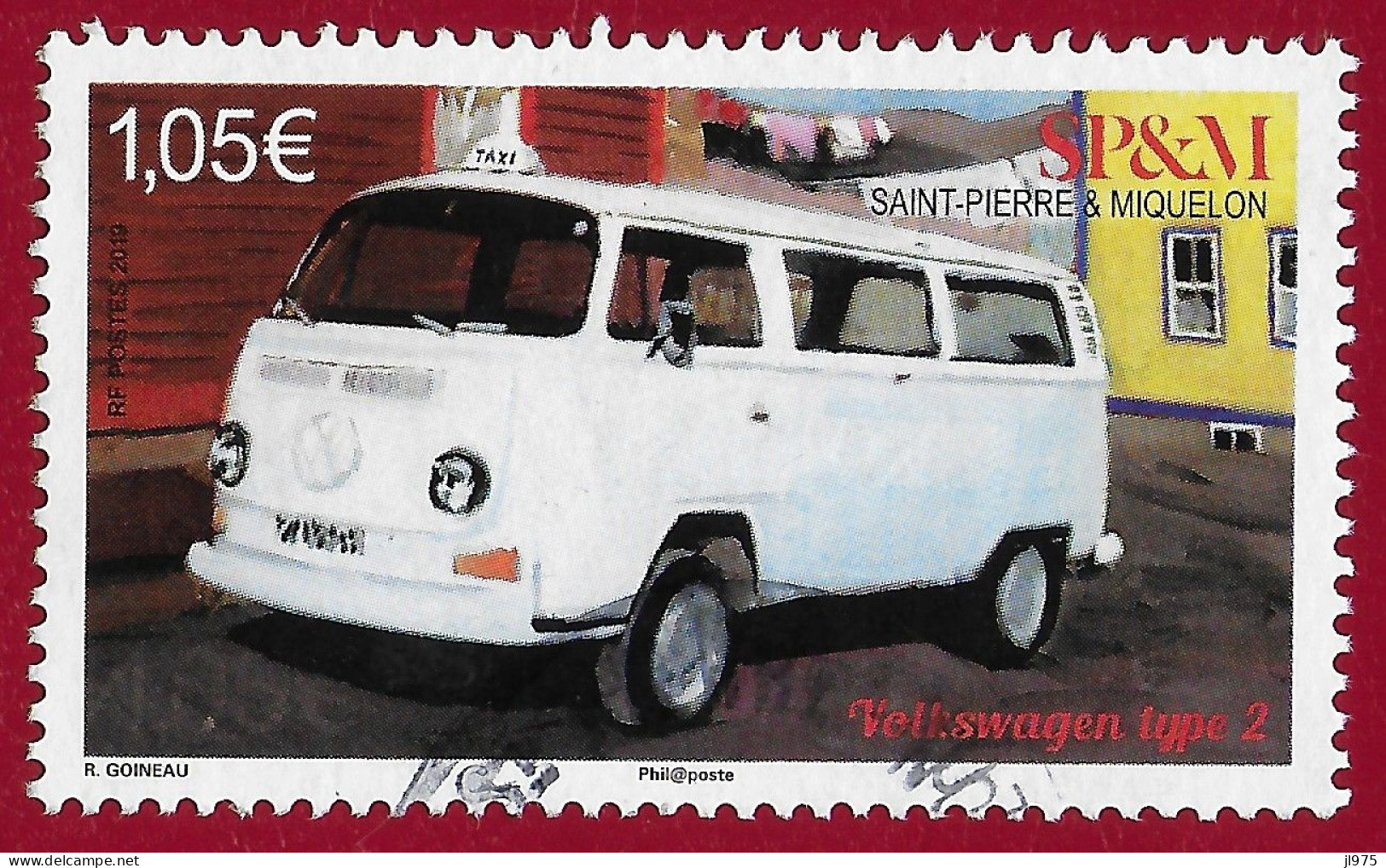 St.Pierre Et Miquelon 2019  Timbre Oblitéré  Voiture  " VOLKSWAGEN TYPE 2  " Cachet SAINT-PIERRE - Gebraucht