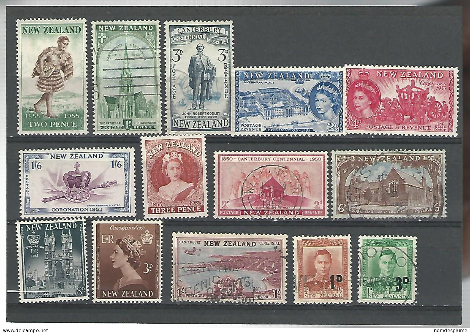 54128 ) Collection New Zealand King Queen Overprint - Collections, Lots & Séries