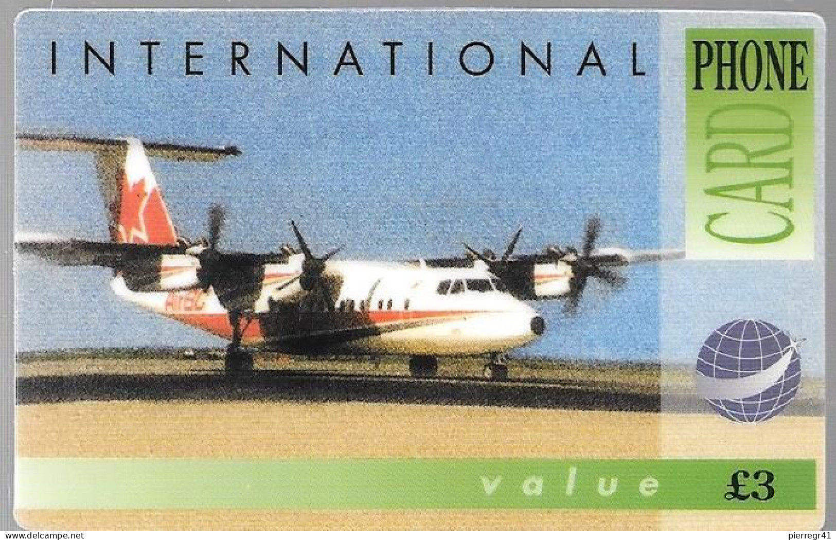 CARTE-PREPAYEE-CAN-3£-AVION-De Havilland-dhc7-Plastic Epais Glacé-Non Gratté Neuve- TBE/ - Airplanes