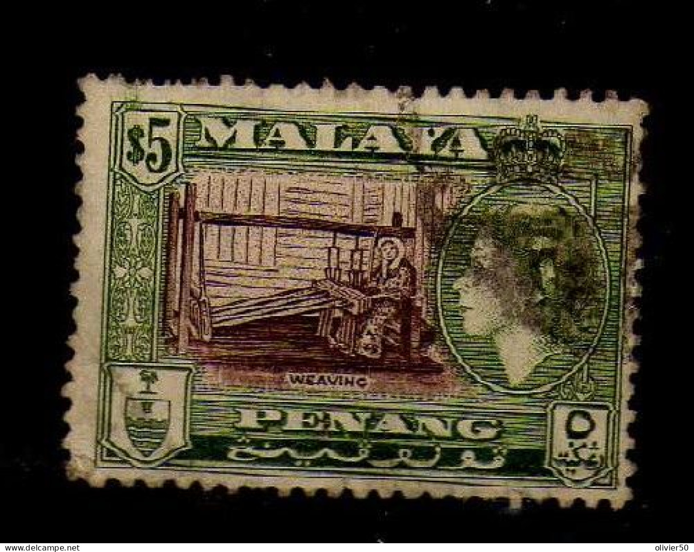 Penang - 1957 - 5 D. Elizabeth II - Oblit - Penang