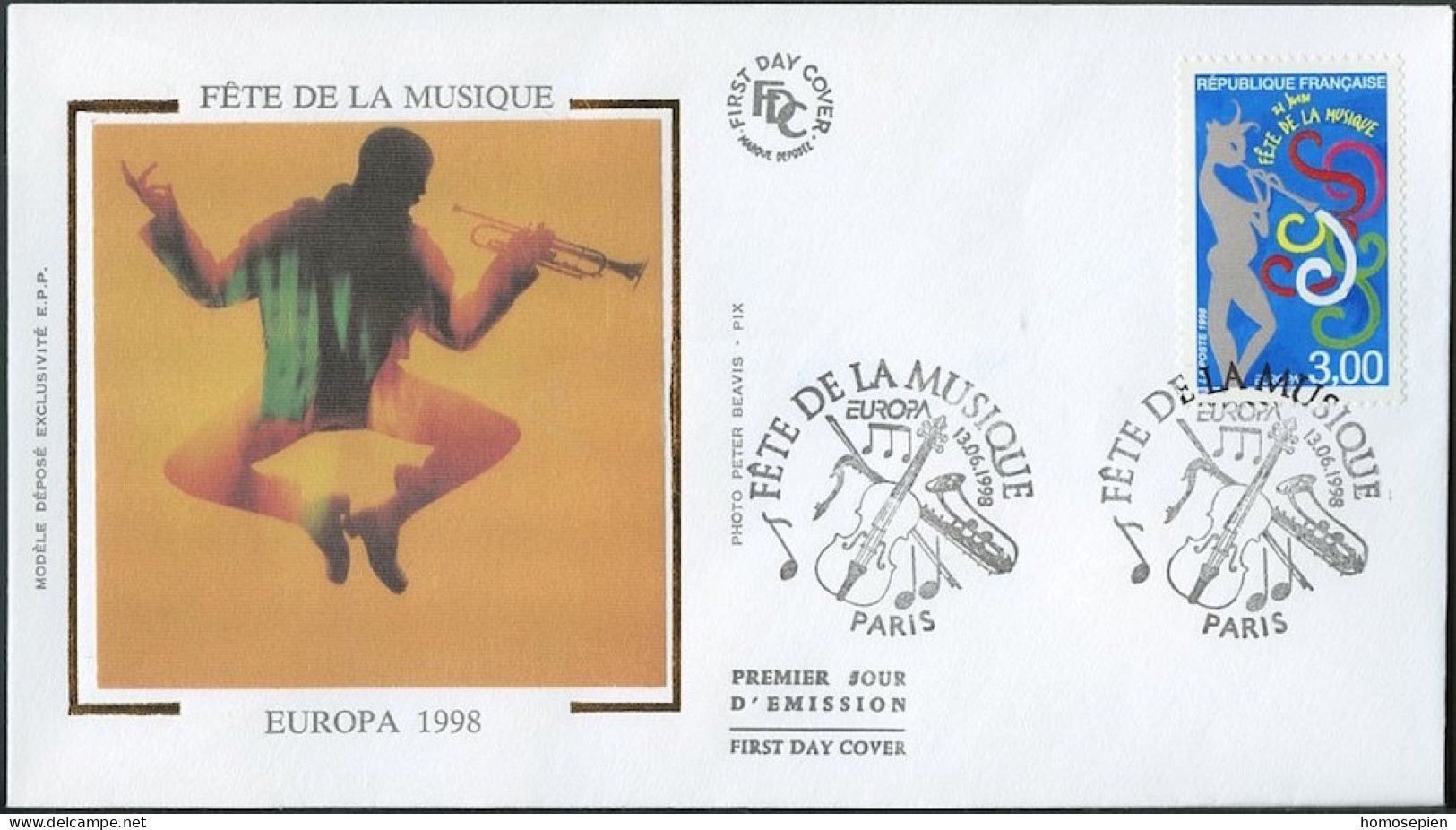 Europa CEPT 1998 France - Frankreich FDC2 Y&T N°3166 - Michel N°3306 - 3f EUROPA - 1998