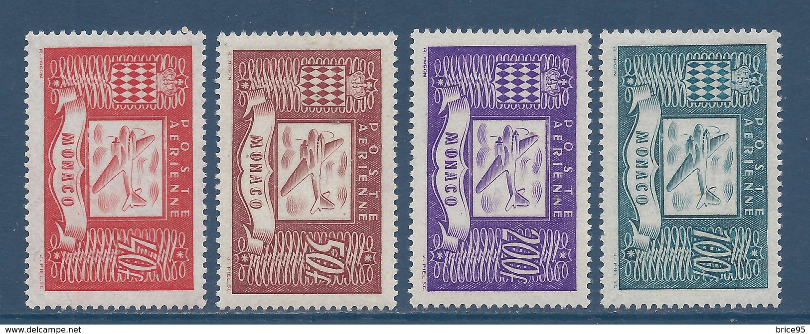 Monaco - Poste Aérienne - PA YT N° 15 à 18 * - Neuf Avec Charnière - 1946 - Posta Aerea