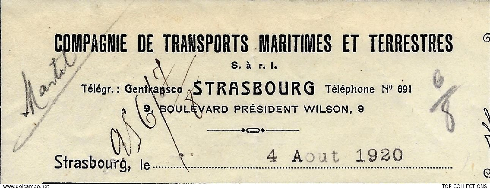 1920 TRANSPORTS MARITIMES ET TERRESTRES Strasbourg Pour Belfort Grande Vitesse  Ets  Balezo Pour Chalon S Saone Saone Et - 1900 – 1949