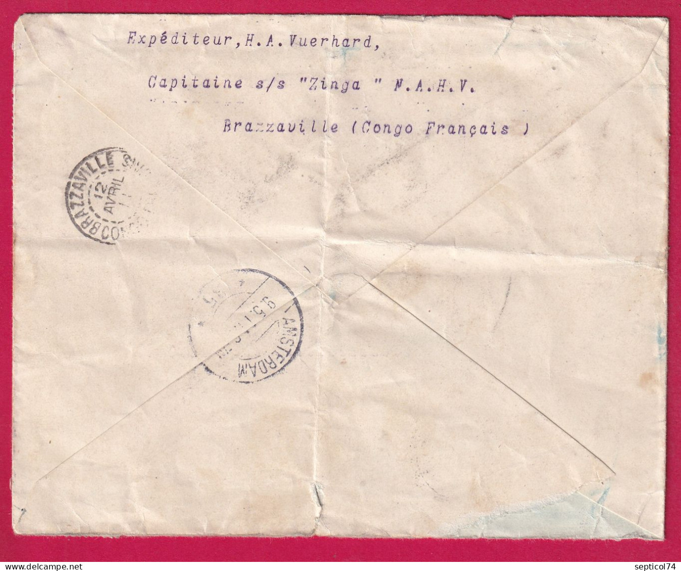 BRAZAVILLE PLAINE CONGO FRANCAIS LETTRE RECOMMANDE POUR AMSTERDAM PAYS BAS HOLLANDE 1911 LETTRE - Cartas & Documentos
