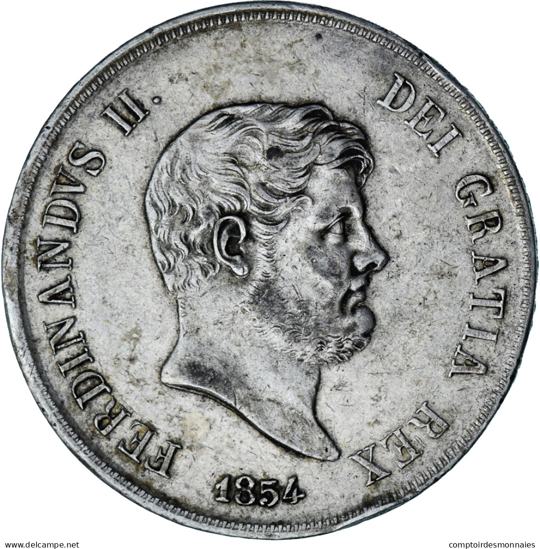 Monnaie, États Italiens, NAPLES, Ferdinando II, 120 Grana, 1854, TTB, Argent - Napoli & Sicilia