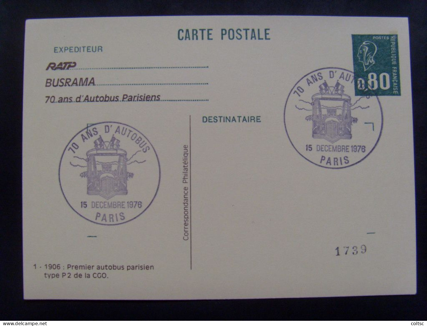 17753- Ensemble De 6 CP Au Type Becquet 80 C Vert, Repiquage RATP 70 Ans D'autobus, Obl Temporaire, Dans Leur Pochette - Busses