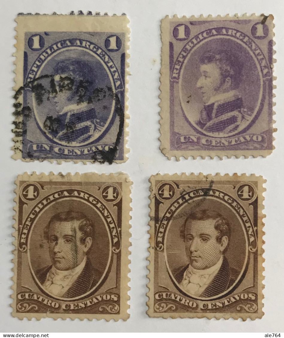 Argentina 1867/73, Balcarce, Moreno, GJ 35/6, Y 16/7, Used. - Usados
