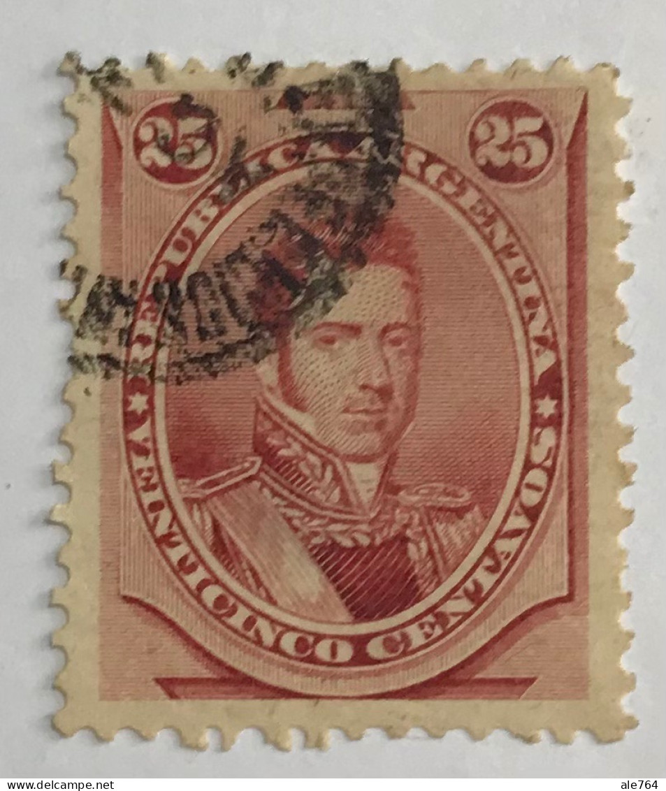 Argentina 1877/80, Alvear 25 Cents., GJ 56, Scoot 40, Used. - Oblitérés