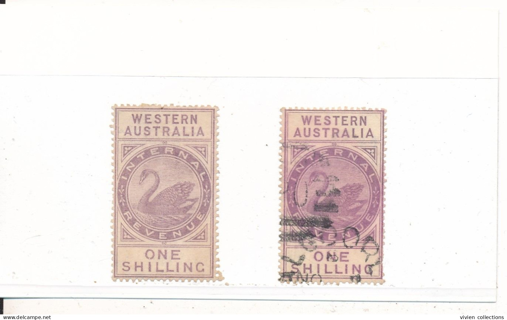 Australie Western Australia Timbres One Shilling International Revenue Filigrane WA - Gebruikt