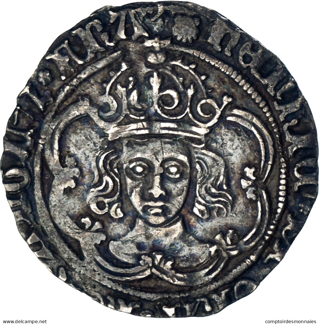 Monnaie, Grande-Bretagne, Henry VII, Groat, Londres, Type 3b, TTB+, Argent - 1485-1662 : Tudor / Stuart