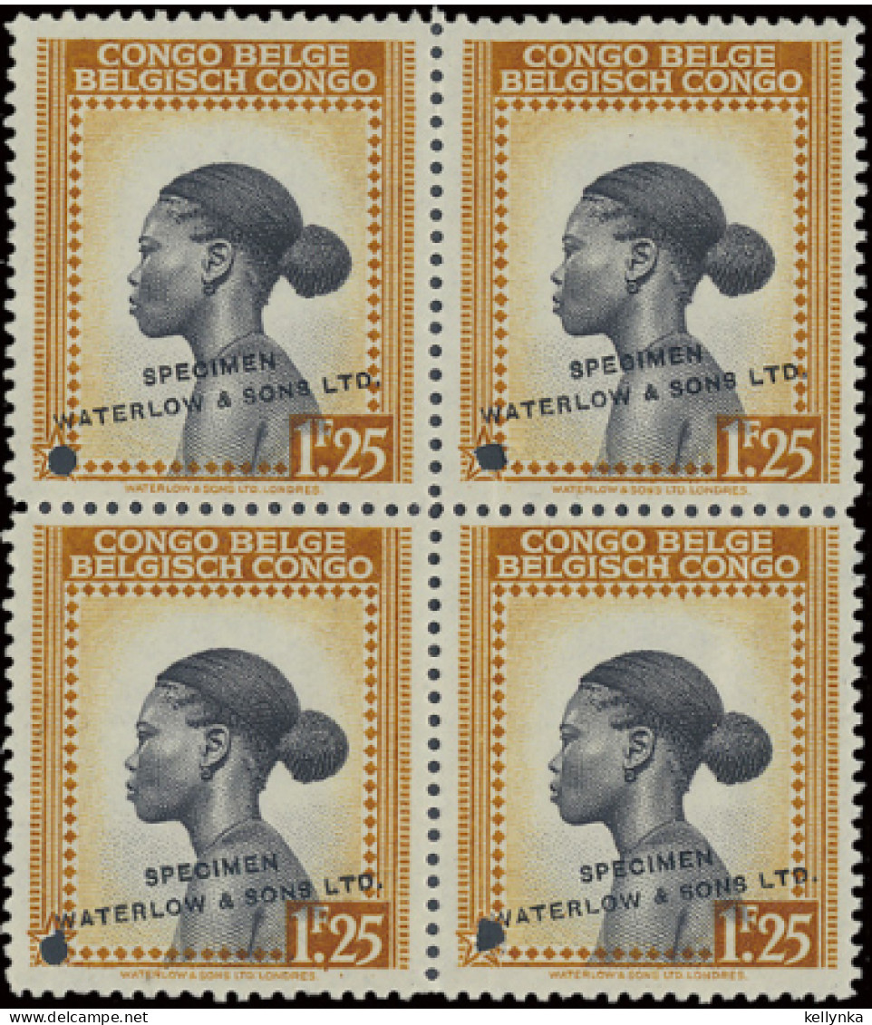 Congo Belge - 258 - Bloc De 4 - Essai - Waterlow & Sons - 1942 - MNH - Nuevos