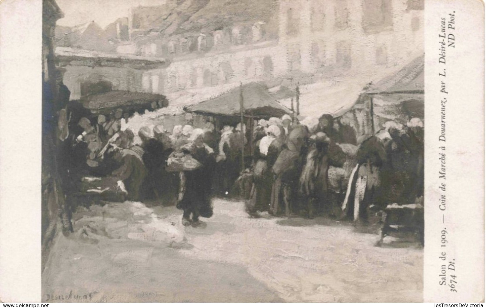ARTS - Peintures Et Tableaux - Salon De 1909 - Coin De Marché à Douarnenez - Carte Postale Ancienne - Malerei & Gemälde