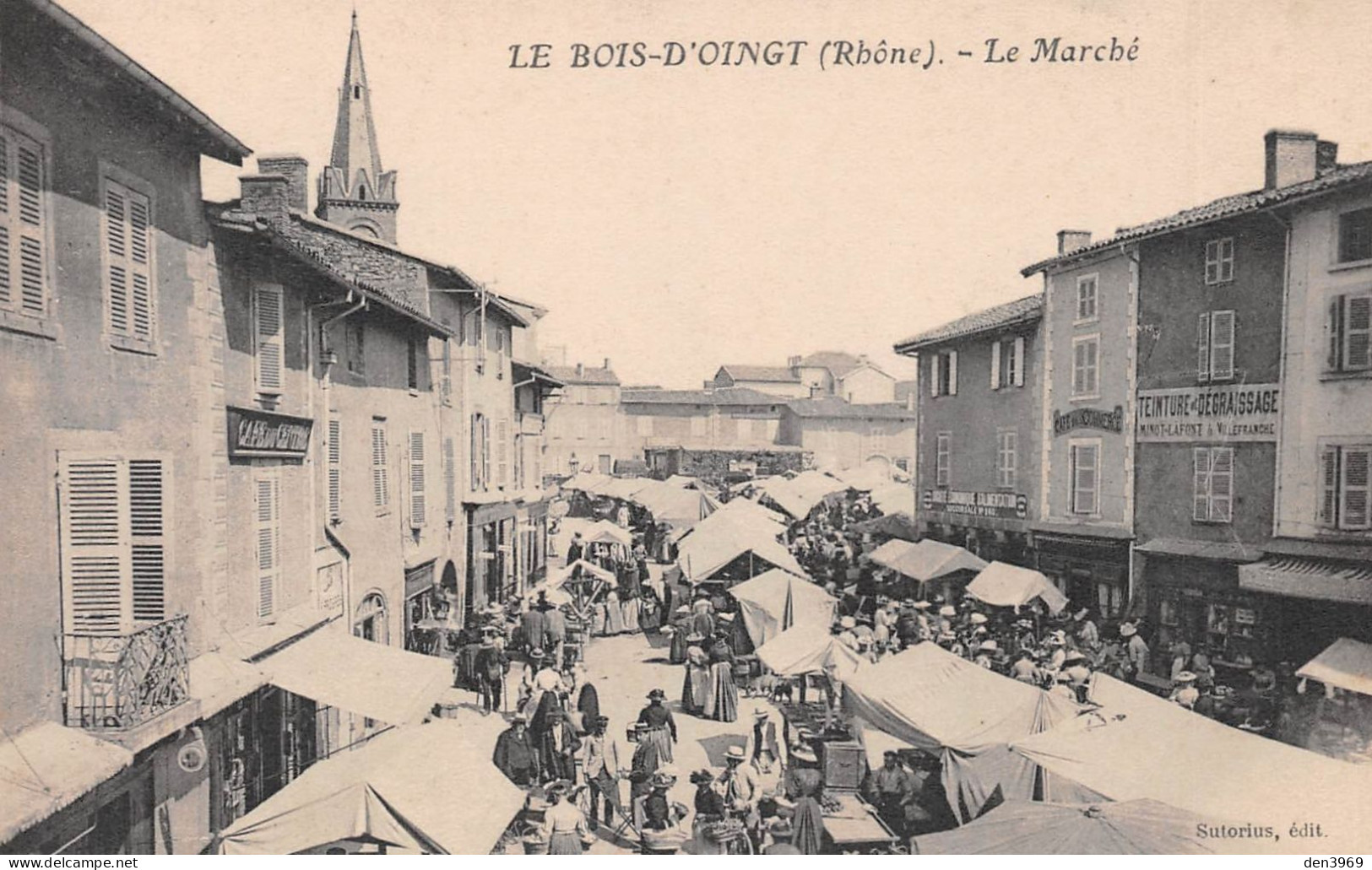 Le BOIS-d'OINGT (Rhône) - Le Marché - Ecrit 1913 (2 Scans) Bernard Chevalier Chez Chovet, 5 Rue Ranchot à Bourges Cher - Le Bois D'Oingt