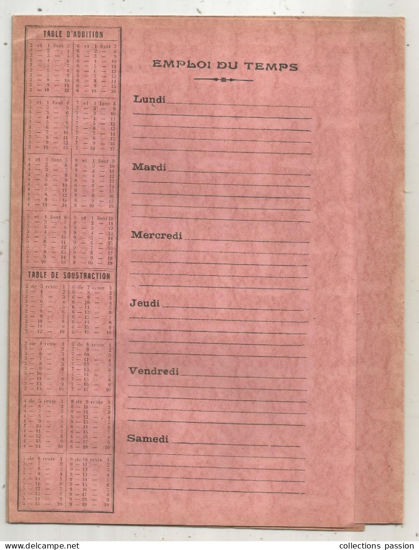 Protége Cahier Edson, Parc De St Maur, Unis France, Rose, Tables, Carte De France, 4 Scans, Frais Fr 1.95 E - Schutzumschläge