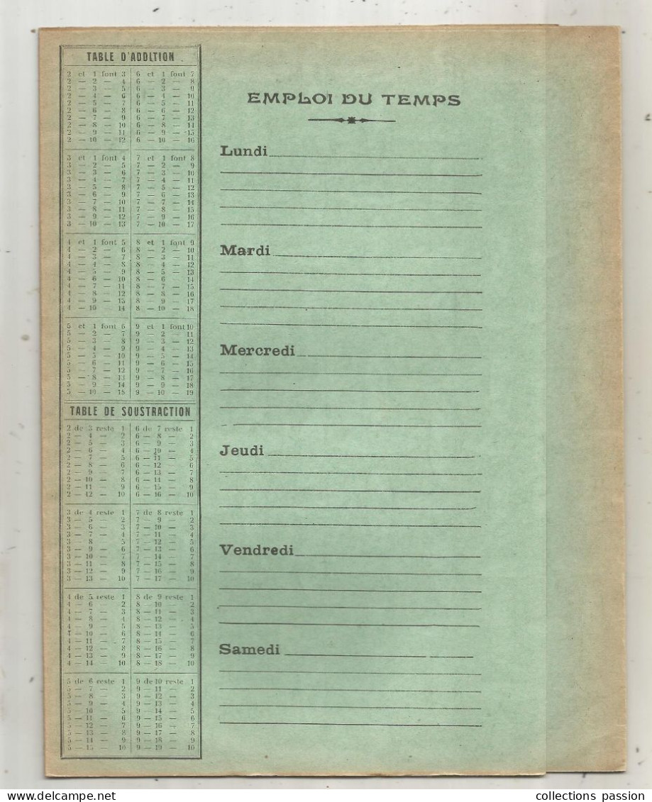 Protége Cahier Edson, Parc De St Maur, Unis France, Vert, Tables, Carte De France, 4 Scans, Frais Fr 1.95 E - Schutzumschläge