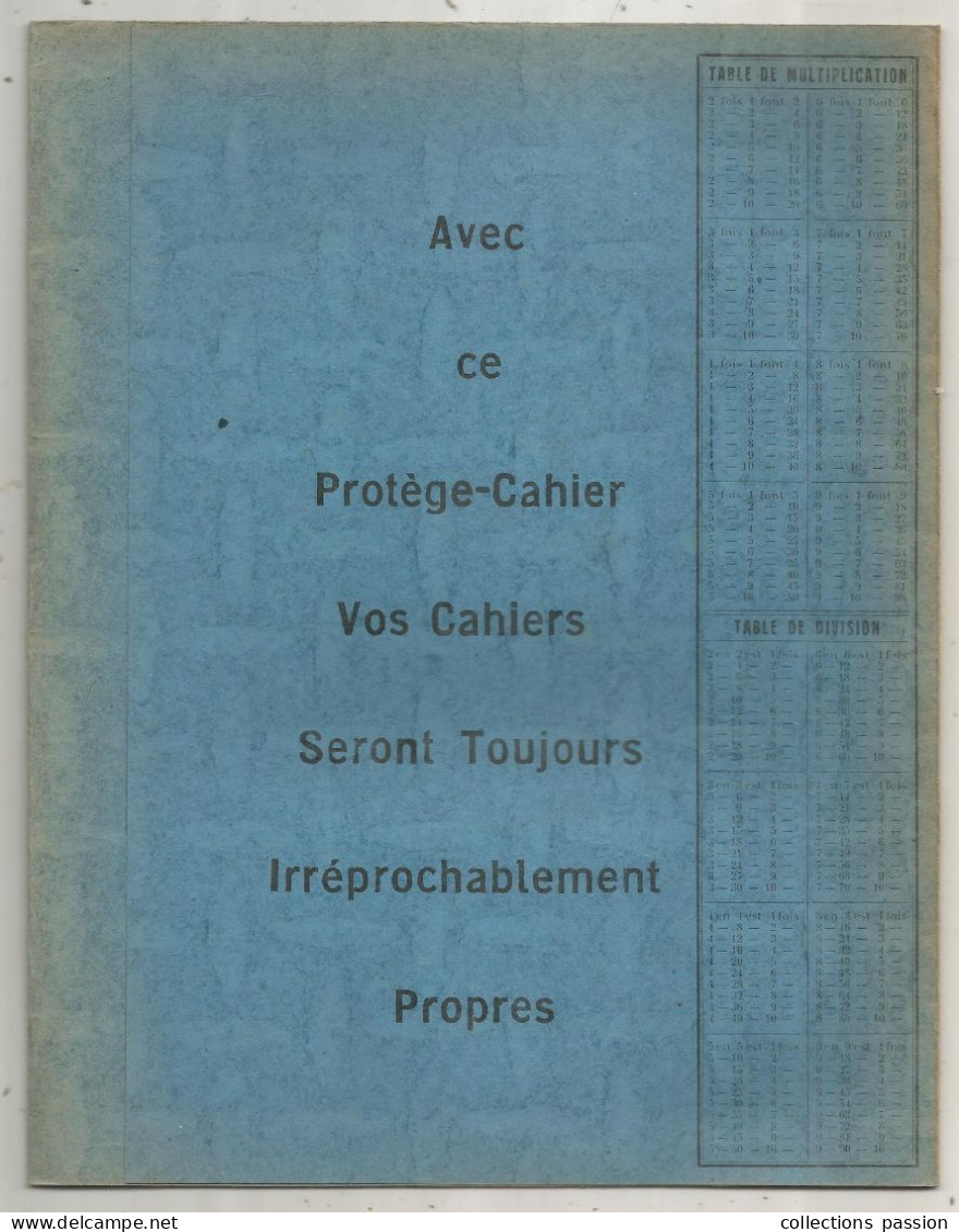 Protége Cahier Edson, Parc De St Maur, Unis France, Bleu, Tables, Carte De France, 4 Scans, Frais Fr 1.95 E - Protège-cahiers