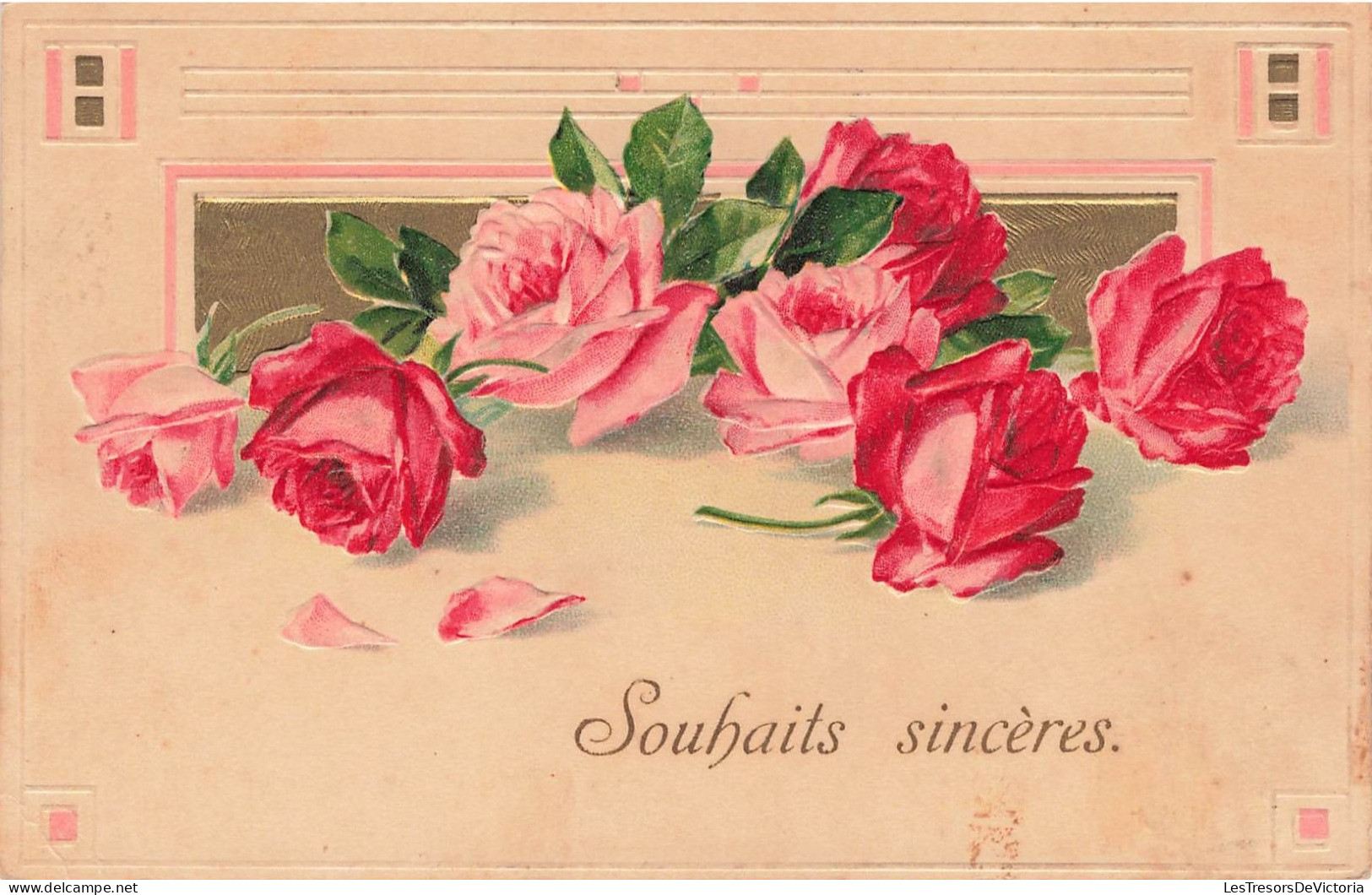 FÊTES ET VOEUX -  Souhaits Sincères - Des Roses - Colorisé - Carte Postale Ancienne - Sonstige & Ohne Zuordnung