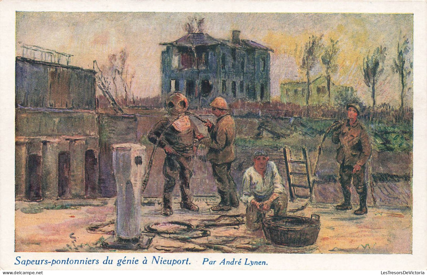 ILLUSTRATEURS - Signés - André Lynen - Sapeurs-pontonniers Du Génie à Nieuport - Colorisé - Carte Postale Ancienne - Lynen, Amédée-Ernest