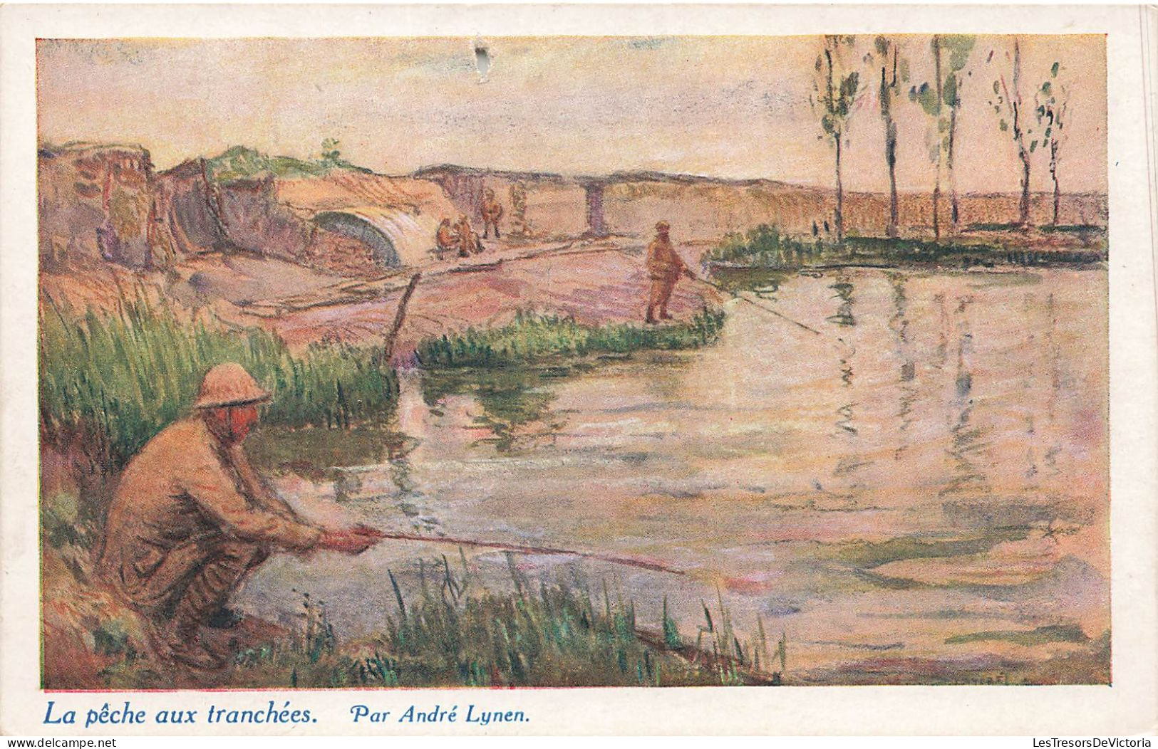 ILLUSTRATEURS - Signés - André Lynen - La Pêche Aux Tranchées - Colorisé - Carte Postale Ancienne - Lynen, Amédée-Ernest