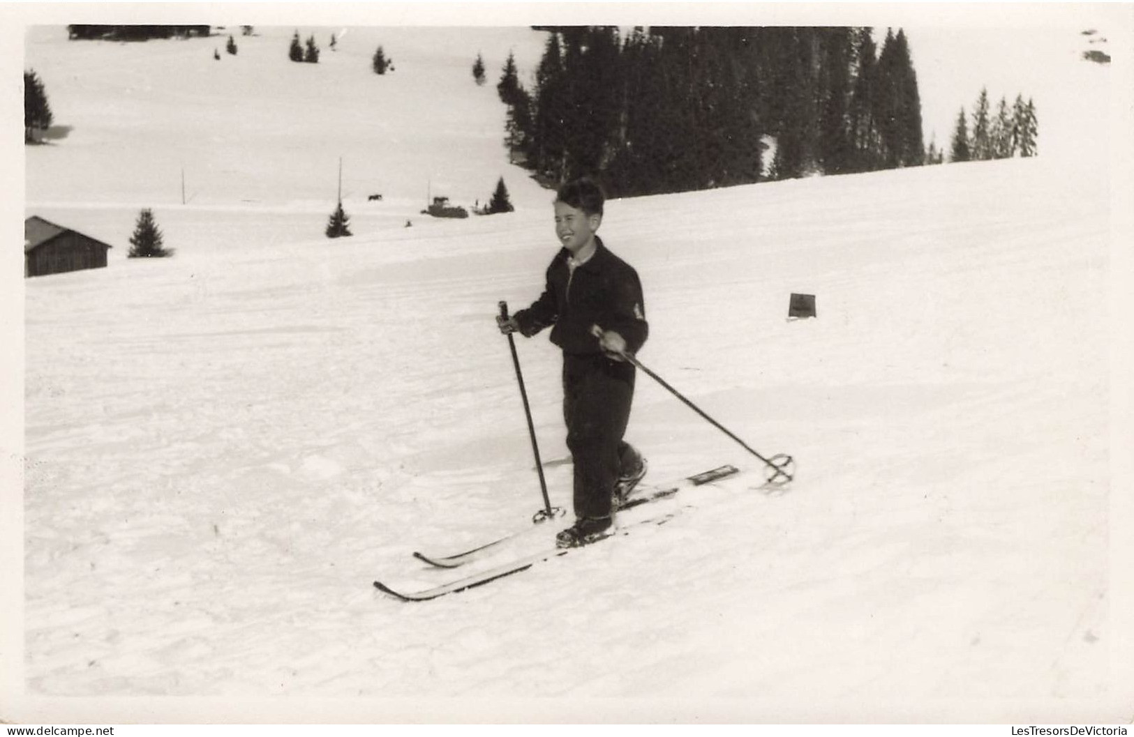 SUISSE - Château D'Oex - Station De Ski - Enfant Faisant Du Ski - Mars 1936 - Carte Postale Ancienne - Altri & Non Classificati