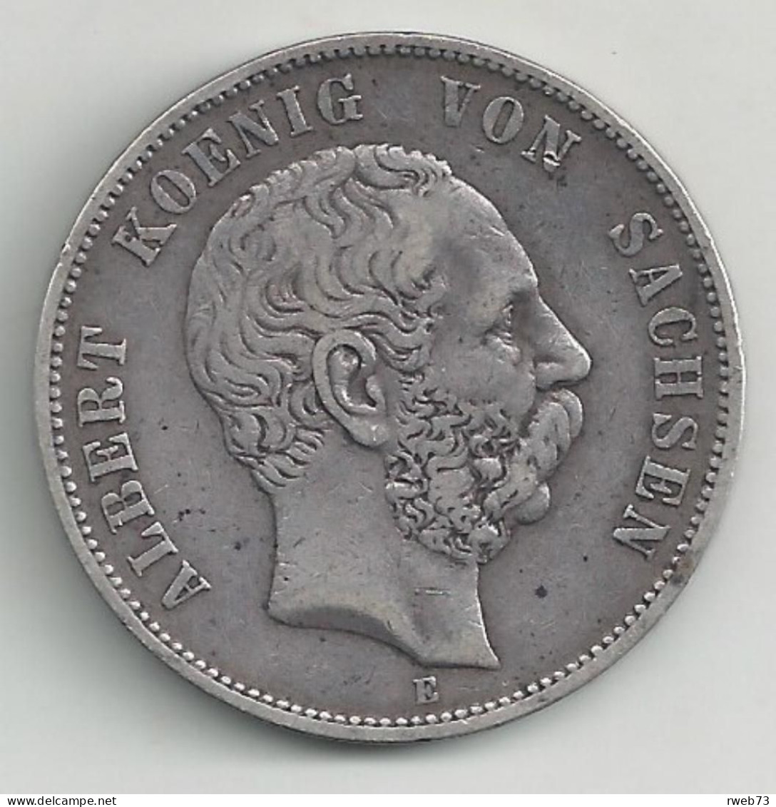 ALLEMAGNE - SAXE - 5 Marks - 1875 E - Argent - TB/TTB - 2, 3 & 5 Mark Silver