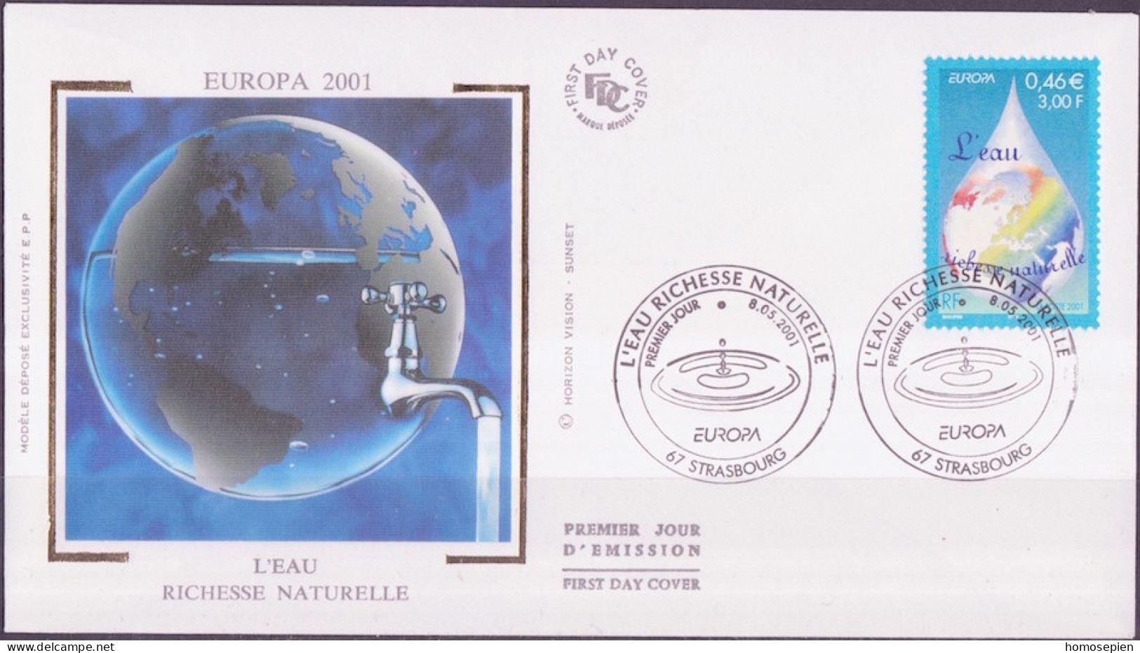 Europa CEPT 2001 France - Frankreich FDC1 Y&T N°3388 - Michel N°3528 - 0,46€ EUROPA - 2001